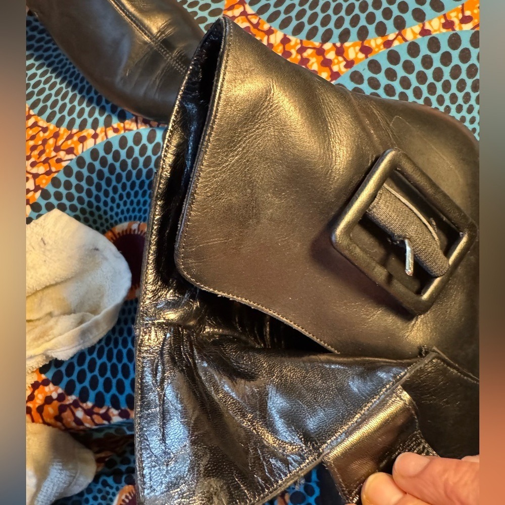 Vintage 90s Italian Leather Buckle Ankle Boots By Gema Size 37 Bootie US Size 6 - Picture 9 of 10